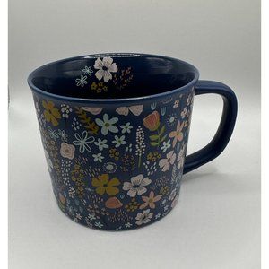 Primo Designs‎ Blue Floral Coffee Tea Mug, Vintage Flower Bouquet